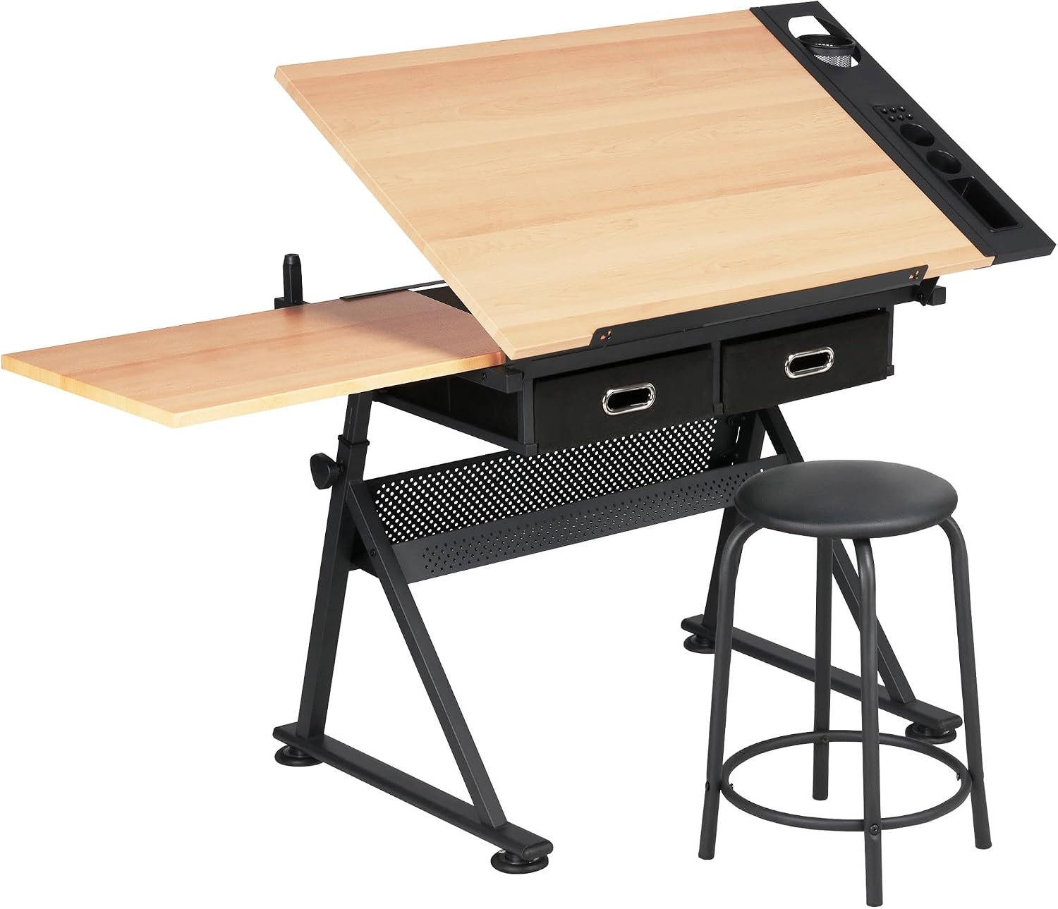 Art Craft And - Verstellbarer Zeichentisch mit passendem Hocker, neigbare