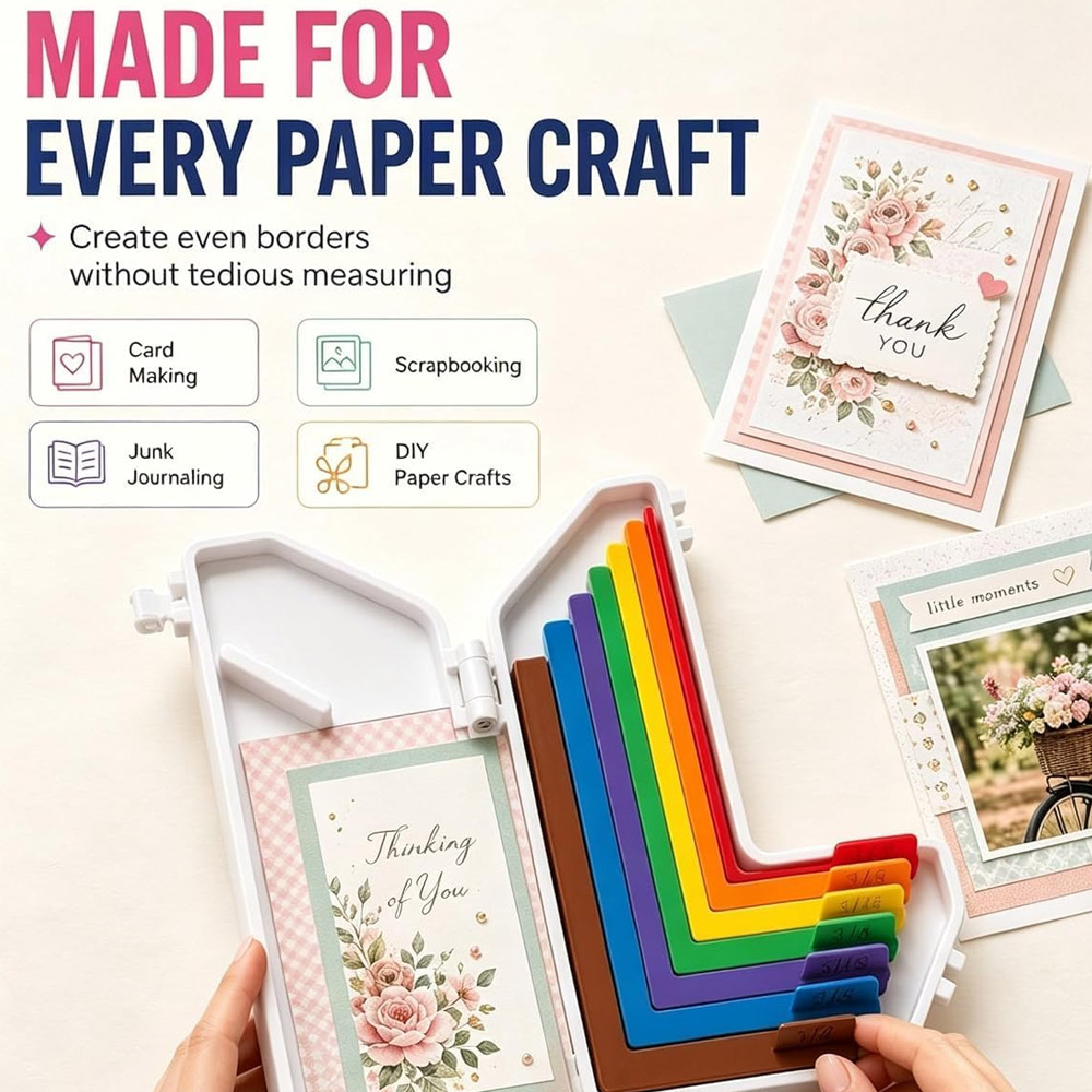 Art Craft And - Papercraft-Ausrichtungshilfen-Set mit Aufbewahrungsbox, 7 Präzisions-Laminierter-Spacer mit