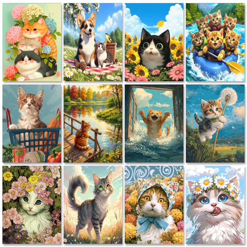 Art Craft Cat - GATYZTORY Katzenmalerei nach Zahlen, Kunst- und