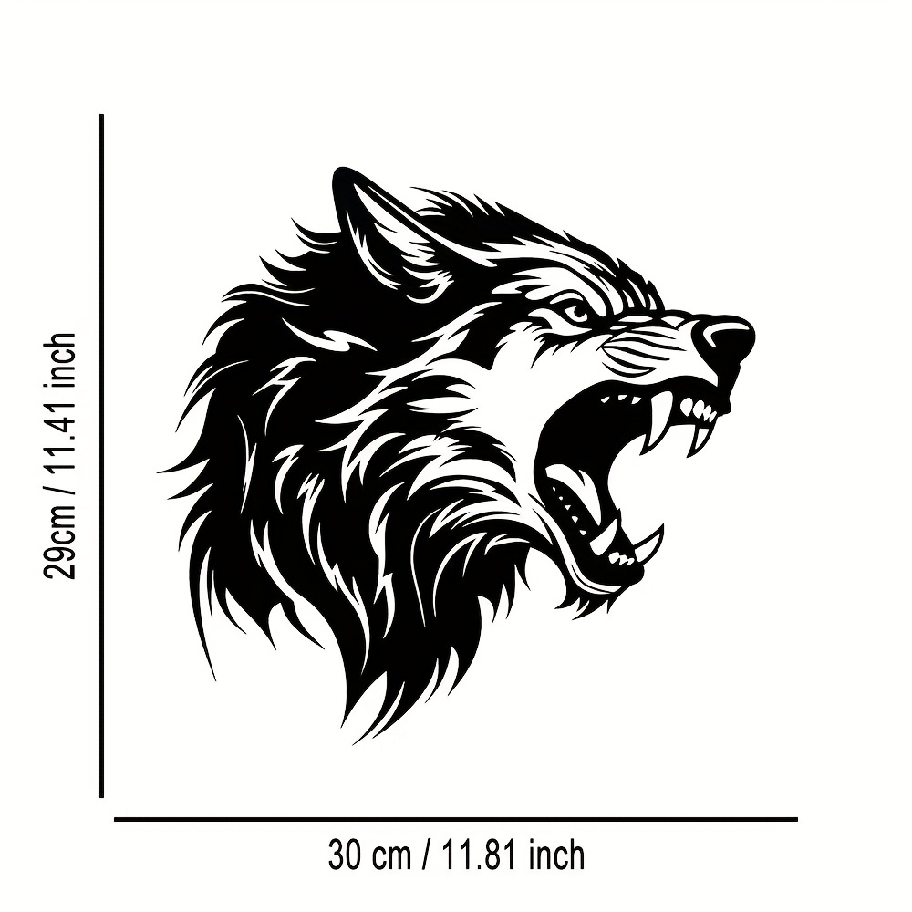 Art Craft Bar - CIFBUY Wolfskopf-Wandkunst aus Metall, abstraktes Eisenhandwerk,
