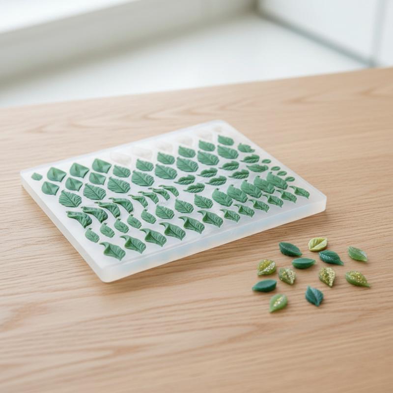 Art Craft Clay - Miniatur-Blatt-Silikonform 3D-Prägewerkzeug Kleine Blatt-Schmuckform für Polymer