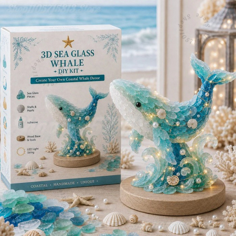 Art Craft And - Weihnachts-DIY-Set für Meeresglas-Handwerk mit LED-Licht, Gestalten