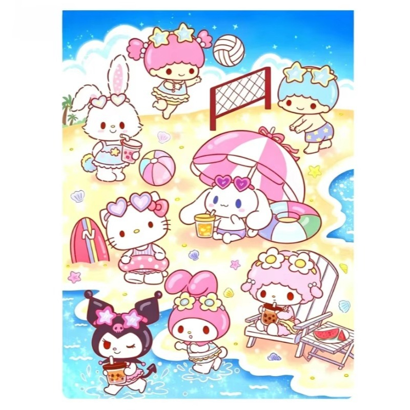 Wallpaper Art And Craft - 5D DIY Diamant-Malerei-Set Sanrio Sommer Strand
