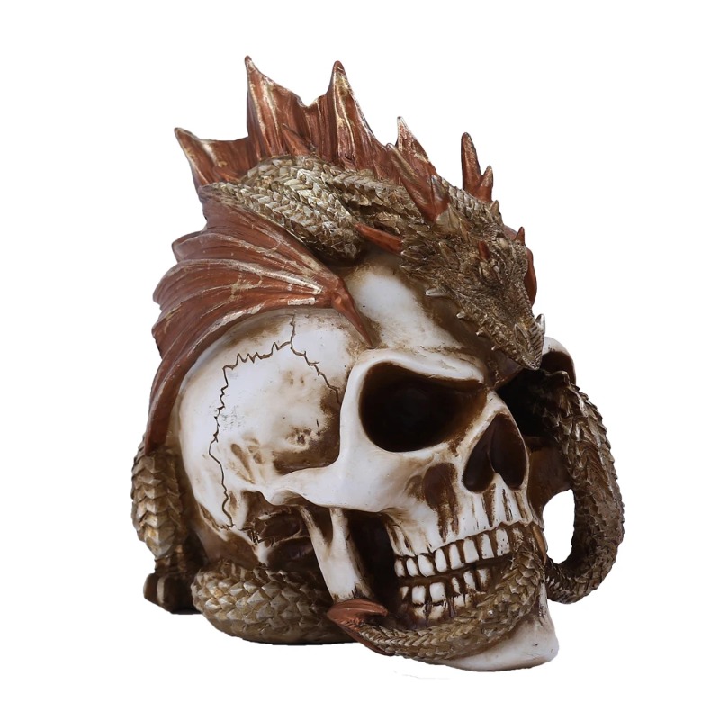 Totenkopf-Drachen Harzfigur -  – Art Craft Bar Bewertung und Preis