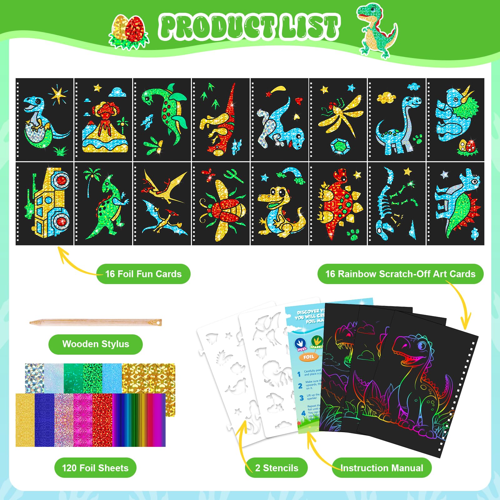 Dinosaurier-Kratzkunstbuch für – Art Craft Kits For Kids Bewertung und Preis