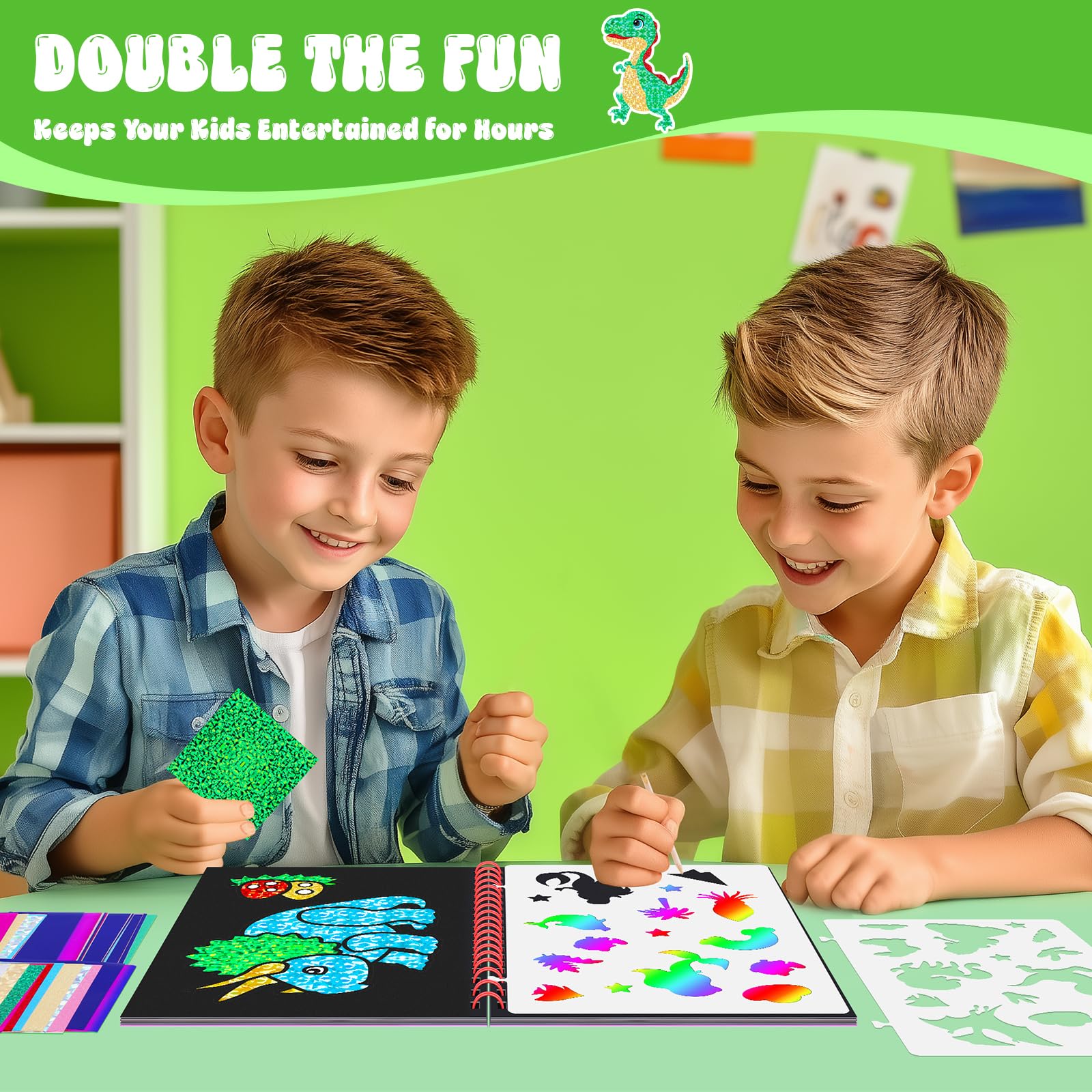 Dinosaurier-Kratzkunstbuch für – Art Craft Kits For Kids Bewertung und Preis