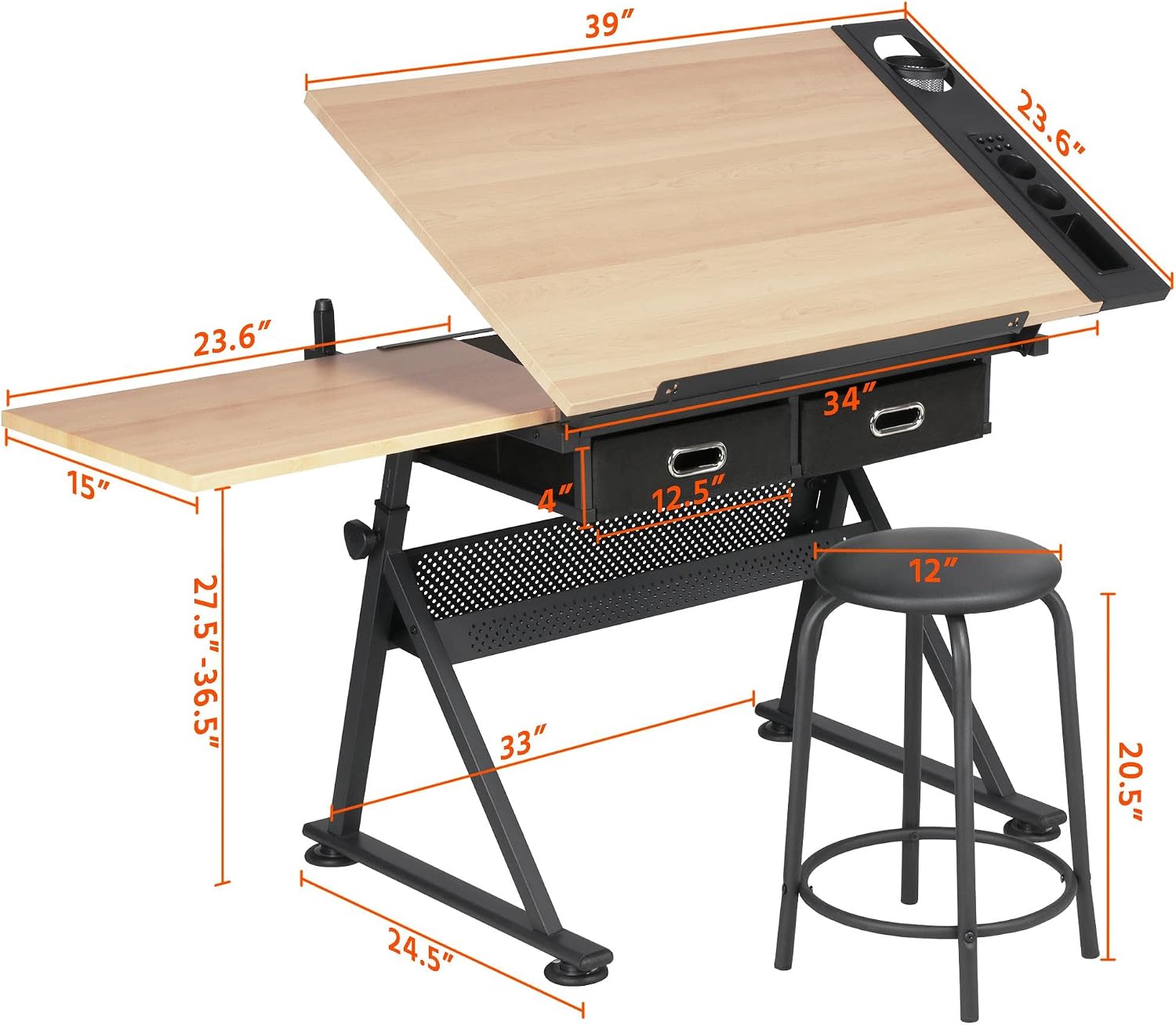 Verstellbarer Zeichentisch mit – Art Craft And Bewertung und Preis